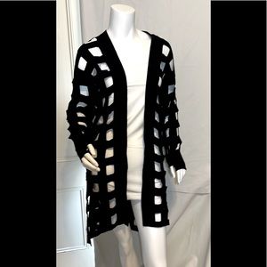 One Grey Day Laser cut black cardigan sweater size XS worn once
